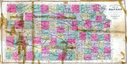 Topographical State Map, Kansas State Atlas 1887
